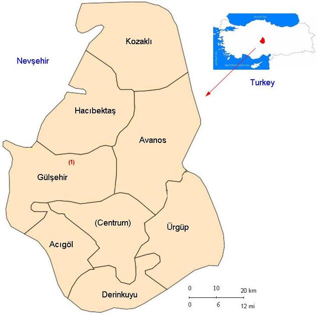 Nevsehir, Nevşehir, Cappadocia, Kapadokya, map, harita, districts, ilçeler, neighbors, Urgup, Ürgüp, Goreme, Göreme, Derinkuyu, Avanos
