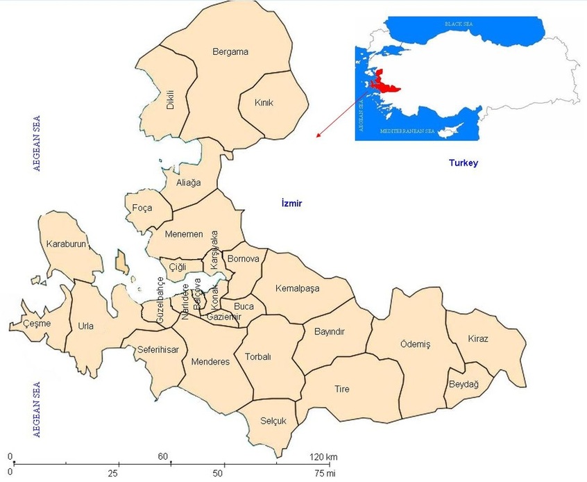 Izmir Maps - Districts of Izmir